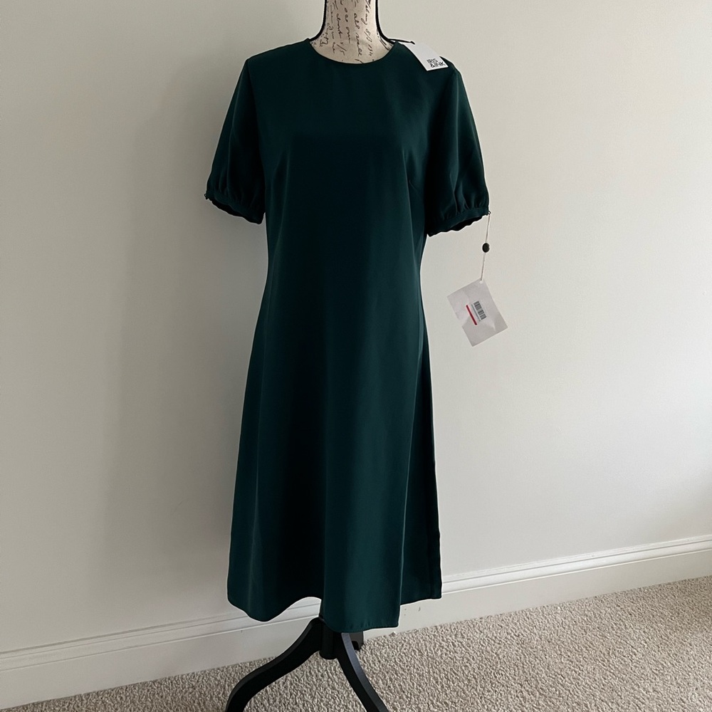 NWT Iris & Ink Forest Green Tea Dress